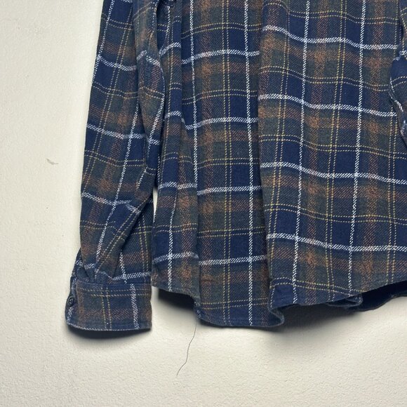 Orvis Button Up Casual Shirt Men L Plaid Blue Lumberjack Gorp Winter Fall Tough - Picture 13 of 14